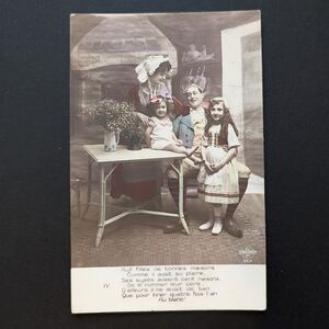 5/$25 Vintage Marked French Real Photo Postcard (RPPC) Family